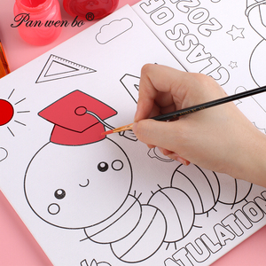 Panwenbo 6 cái Pre in tốt nghiệp canvas sơn 8x10 inch Pre drawn Canvas để sơn cho mầm non học sinh hoạt động - Product Image 4