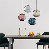 Luminaire suspendu moderne pour plafond, lampe suspendue pour la maison, l'hôtel, le bar, le restaurant, l'îlot de cuisine, décoration, boule de verre chromée