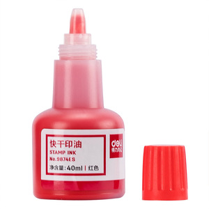 Deli Stamp Ink 40ml Red Fast-drying Office Use - Product Image 4