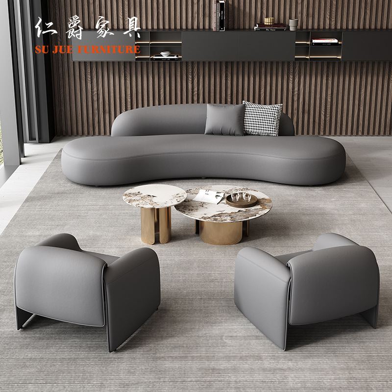 โซฟาขนาดยาว 240 ซม. พร้อมชุดโต๊ะกาแฟขนาด 11 ซม. สีเทา