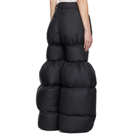 Pantalon en coton noir matelassé pour homme, coupe décontractée, mi-long, avec fermeture éclair et revers élastiqués, garnissage 90/10 duvet, style flare, collection printemps