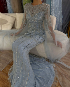 Vestido elegante color caramelo, largo hasta el suelo, con corte de cola de pez, ideal para una anfitriona elegante o una anfitriona principal, para una fiesta formal. - Product Image 6