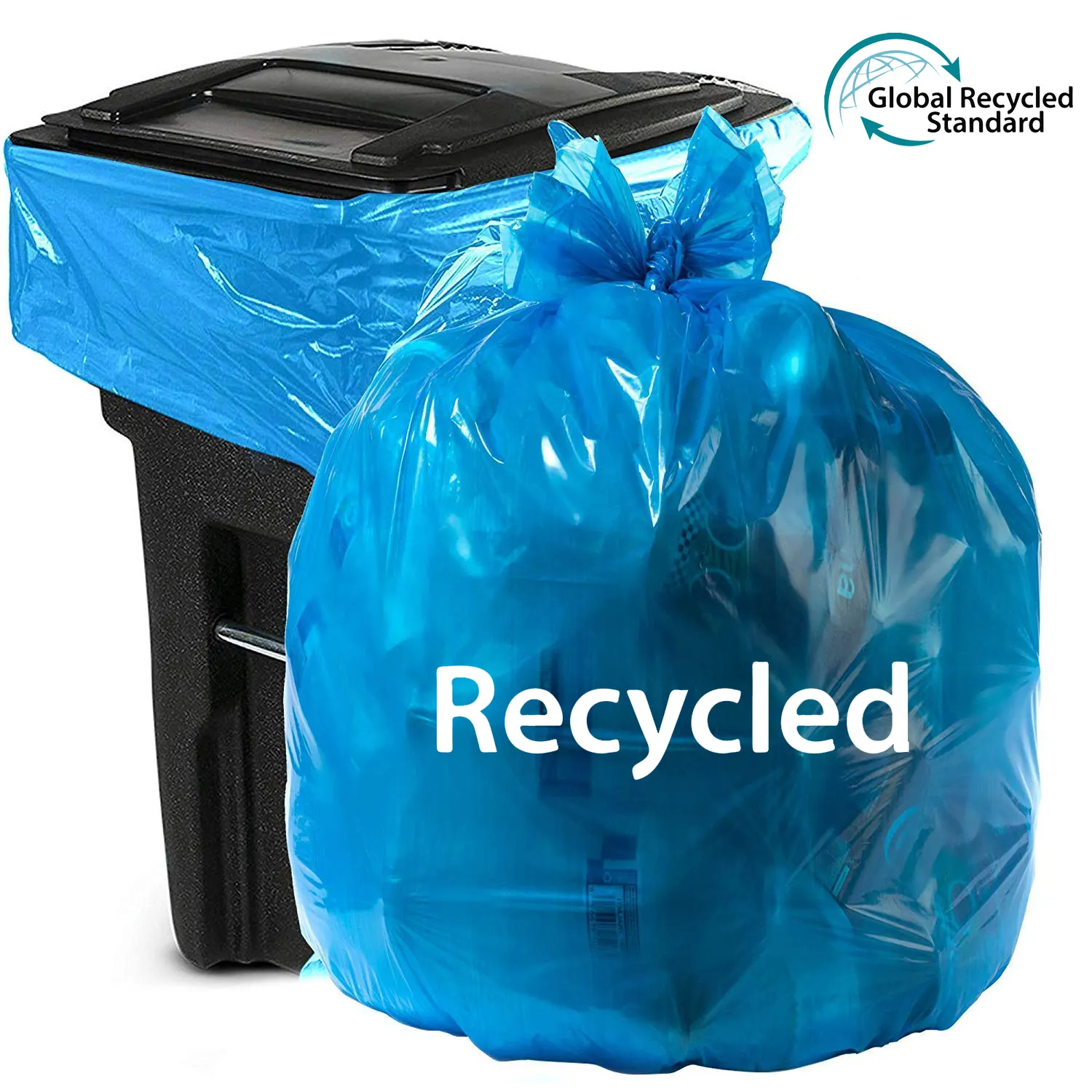 Быстрый галстук, легкий контейнер для мусора, переработанный синий пластиковый мешок для мусора для дома, мусорный мешок, рулон