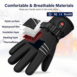 Gants de <span class=keywords><strong>moto</strong></span>, de cyclisme et de ski pour homme AceWarm KS230, imperméables, antidérapants, anti-UV, en nylon, avec batterie électrique USB - Product Image 4