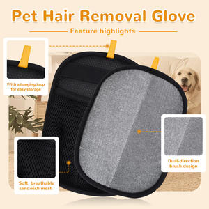 قفازات إزالة شعر الحيوانات الأليفة القابلة للغسل، فرشاة أداة تنظيف وإزالة شعر الكلاب والقطط - Product Image 3