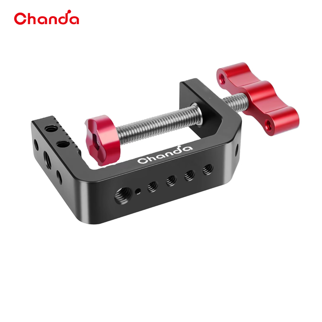 Aluminum Alloy Quick Release C Clamp Mount 1/4 3/8"-16 Anti-Twist Heavy Duty Desk Bracket for Camera Monitor Microphone Lighting
