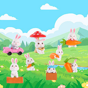 Cute PVC Bunny Cake Toppers Miniature Landscape Decor <b>Easter</b> Craft <b>Ornament</b> Reusable - Product Image 2