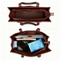 Sac à déjeuner isotherme en cuir PU tendance pour femmes, 15,6 pouces, avec compartiment pour ordinateur portable, grande capacité, sac de travail pour ordinateur portable