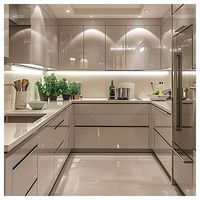 Armoire de cuisine murale modulaire moderne en bois massif sur mesure Prima avec panier de cuisine