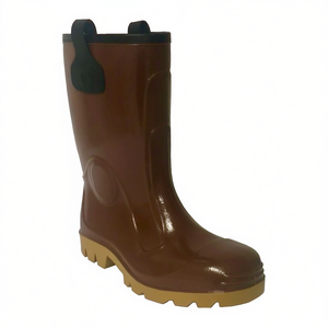 Botas de Seguridad Ttake Marrones de PVC con Suela de Goma para Protección Laboral - Product Image 2
