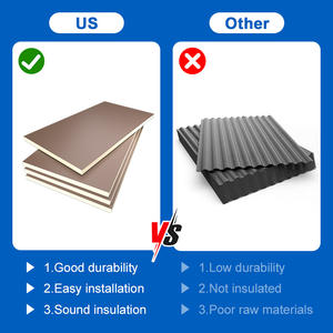 SUNTO PU pannello Sandwich in alluminio poliuretano per il tetto officina parete esterna prefabbricata casa <span class=keywords><strong>Interior</strong></span> Design pareti e pavimenti - Product Image 4