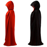 Halloween Umhang Unisex Weihnachten Halloween Hexen party Schwarz und Rot Umkehrbare Kapuze Erwachsene Vampire Cape Umhang in voller Länge