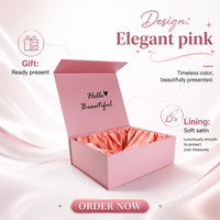 Boîte cadeau rigide personnalisée avec fermeture magnétique, doublure en satin pliable pour l'emballage des accessoires pour cheveux, boîtes en carton