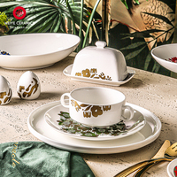 Assiettes en céramique 12 "or mariage français Vintage chargeur assiettes rond Ware chargeur vaisselle plat pour Table vacances fête décor