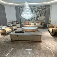 Canapé en bois massif haut de gamme, style italien, pour villa de luxe légère, appartement grand duplex, avec détails à pompons mobiles, pour salon