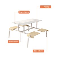 Ensemble de chaises modernes de table à manger de cantine scolaire en métal hautement ignifugé pour restaurant, hôtel et hôpital