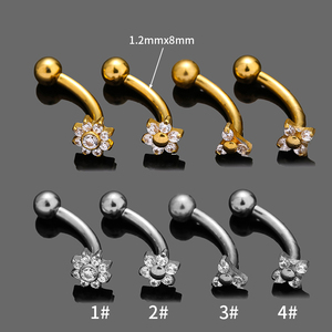 ชุดเจาะรูสำหรับผู้หญิงสำหรับงานแต่งงานต่างหูบาร์เบลโค้งสแตนเลส - Product Image 2