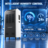 Mesin Pengering Udara Industri 156L/Hari, Mesin Dehumidifikasi Elektrik Tahan Air IPX4 dengan Layar Digital dan Timer, untuk Ruang Bawah Tanah dan Ruang Tanam