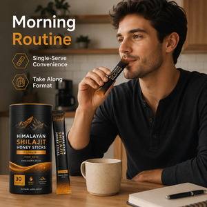 Natural Himalayan Shilajit Honey <b>Sticks</b> with Shilajit Resin Low-Sugar Oral Liquid for Energy Support - Product Image 2