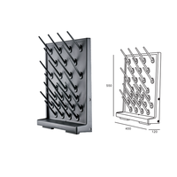 Support de séchage compact et optimisé pour l'espace, à une face, avec 27 crochets en HDPP pour laboratoire de microbiologie miniature