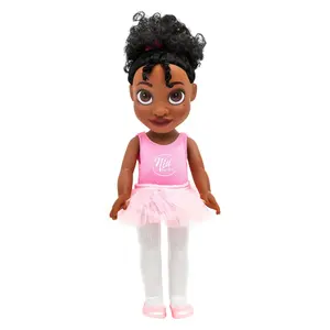 Menina negra Vestido em marca registrada roupa ballet, completo com tutu e rosa plástico sapatilhas