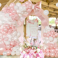 Ensemble de 98 ballons doublement garnis rose perlé et blanc pour mariage, anniversaire, baby shower, fiançailles, décorations de fête
