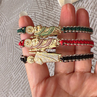 Bracelets religieux sur mesure en corde rouge noire plaqué or bonne chance Saint Jude bracelets tressés en corde à breloques