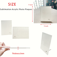 MDFSUB Bloc photo en acrylique blanc vierge pour sublimation 5x7'' pour décoration intérieure, plaques de 3,8 mm d'épaisseur, cadre photo imprimé, étanche, pour table