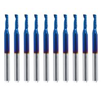 Fraise en carbure monobloc, revêtement nano bleu, à une dent, pour routeur CNC, outil de gravure, 38,5 mm OAL, pour MDF, acrylique, PVC