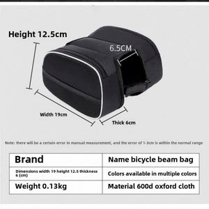Sacoche de selle imperméable et tendance pour VTT, fixation sur tube avant, et trousse de maquillage – Accessoires de cyclisme - Product Image 3