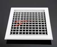 Diffuseur d'air carré ABS à double couche réglable 200x200, grille de ventilation CVC pour bureau, centre commercial, musée, aéroport