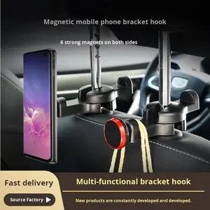 Soporte Magnético Doble para Teléfono, Montaje en Auto, Delantero y Trasero, 6 Imanes Fuertes, Multifuncional, Oculto, para Respaldo de Asiento - Product Image 2