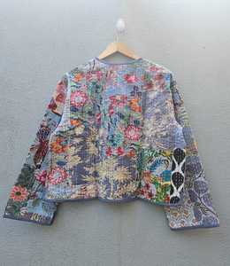 Veste matelassée en coton faite à la main, patchwork, manches longues, motif floral, fermeture à ceinture, douce, séchage rapide, pour femmes, vêtements d'hiver - Product Image 6