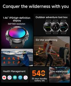 Nuevo Reloj Inteligente GPS para Exteriores HT37 2025, Rastreador de Actividad Física con Correa de Silicona Impermeable IP68, Pantalla de Alta Definición, Unisex - Product Image 3