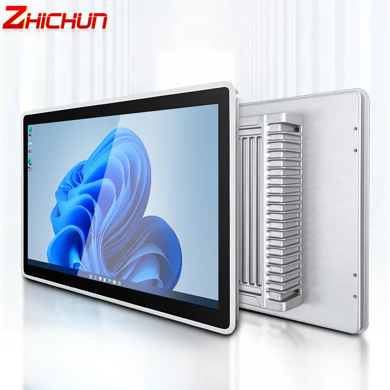 Zhichun IPC touch computer aluminum case high definition Android OS RK3288/RK3399 21.5 inch all in one capacitive touch PC