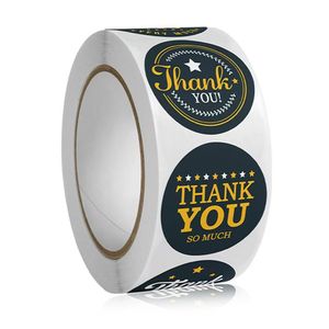 สติกเกอร์ขอบคุณมาก 500 ชิ้นต่อม้วน ขนาด 1 นิ้ว / 25 มม. 8 แบบ สติกเกอร์ขอบคุณมาก สติกเกอร์แบบกำหนดเอง - Product Image 1