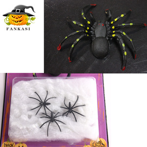 Set de Telarañas para Decoración de Halloween, Accesorios de Araña Negra de Algodón, Uso Interior y Exterior 3020 - Product Image 5