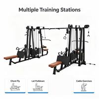 Machine de musculation professionnelle double face 8 stations, robuste, en acier, personnalisable pour la musculation