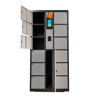 Armoire de rangement moderne express en métal casier de reconnaissance faciale à broches intelligentes pour l'extérieur casier électronique intelligent de supermarché en acier