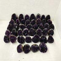 Grappe d'améthyste naturelle du Brésil, ornement en améthyste polie, cadeau artisanal de guérison pour la Saint-Valentin et Noël