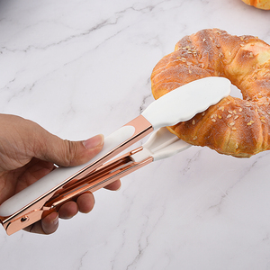 New Arrivals <strong>Copper</strong> Metal Stainless Steel Handle Luxury Rose Gold Silicone Kitchen Cooking <strong>Utensils</strong> with Ceramic Holder - Product Image 6