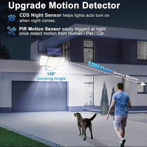 Lámpara <span class=keywords><strong>Solar</strong></span> para Jardín, Impermeable, con Sensor de Movimiento, Reflector, Luz de Pared para Exteriores - Product Image 6