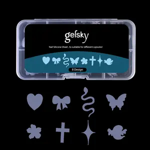 Gelsky 5 ประเภทซิลิโคนเจลPadเรขาคณิตดอกไม้รูปสัตว์เล็บDual FormซิลิโคนPadเล็บแม่พิมพ์