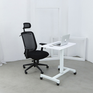 Pneumatic Rolling Sit-to-Stand Desk Height Adjustable Standing <strong>Computer</strong> Workstation with <strong>Built</strong>-in Wheels - Product Image 4