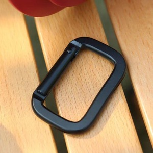 Aluminum Alloy <b>Square</b> Carabiner Black 15Kg Load Capacity Outdoor Backpack Hook <b>Key</b> Buckle Track Buckle Safety Buckle - Product Image 3