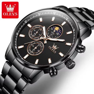 Reloj de pulsera personalizado Relojes 2902 Hombres Original Chino Cuarzo OLVES Diseño azul dorado Reloj cronógrafo - Product Image 3