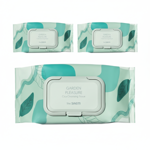 Salviette Detergenti The Saem Garden Pleasure Cica, 100 Fogli per Confezione, 3 Confezioni Scontate per la Rimozione del Trucco - Product Image 1