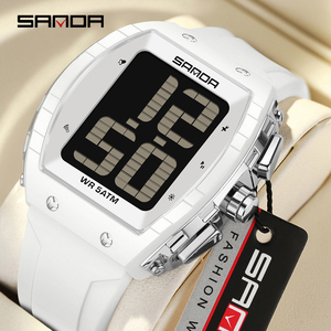 SANDA 6222 Tonneau Shaped Multifunctional Student <strong>Old</strong> Men Voice Timing Uhr Waterproof Digital Electronic Watch for Elderly Gifts - Product Image 6