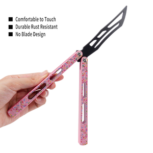 TGZUO Donut Edition Balisong <strong>Trainer</strong> CNC Aluminum Handle Safe <strong>Butterfly</strong> <strong>Knife</strong> for Beginner Flipping Practice EDC Tactical Tool - Product Image 5