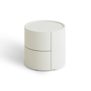 Modern <strong>White</strong>/Grey Eco-Friendly Nightstand with 2 Drawers Movable <strong>Round</strong> Children <strong>Bedside</strong> <strong>Table</strong> for Bedroom Home Furniture - Product Image 2